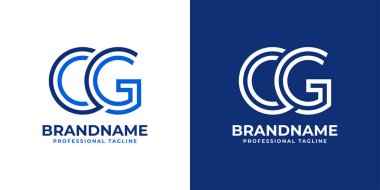 Harf CG Satır Monogram Logosu, CG veya GC baş harfleri ile herhangi bir iş için uygundur.