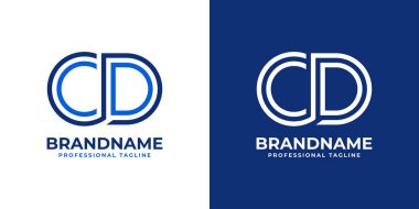 CD Satır Monogram Logosu, CD veya DC baş harfleri olan her iş için uygundur.