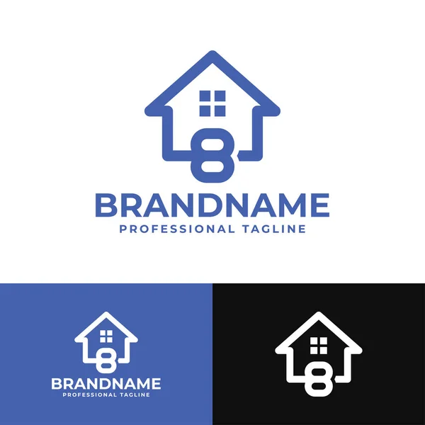 Rumah Logo Nomor Layak Untuk Setiap Bisnis Yang Berkaitan Dengan - Stok Vektor