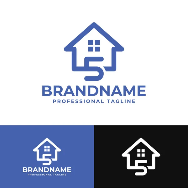 Numéro Home Logo Convient Toute Entreprise Liée Maison Immobilier Construction — Image vectorielle