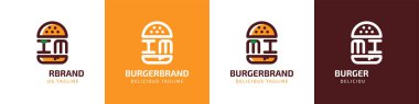 IM ve MI Burger Logosu, IM ve MI harfleriyle burger ile ilgili her iş için uygundur..