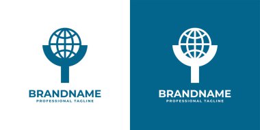 Y Globe logosu. Y ve Globe harfleriyle ilgili her iş için uygundur..