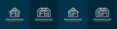 Letter FG and GF Home Logo Set. Suitable for any business related to house, real estate, construction, interior with FG or GF initials. clipart