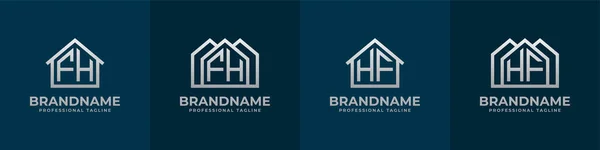 Harf FH ve HF Home Logo Set. Ev, gayrimenkul, inşaat, FH ve HF harfleri ile ilgili her iş için uygundur..