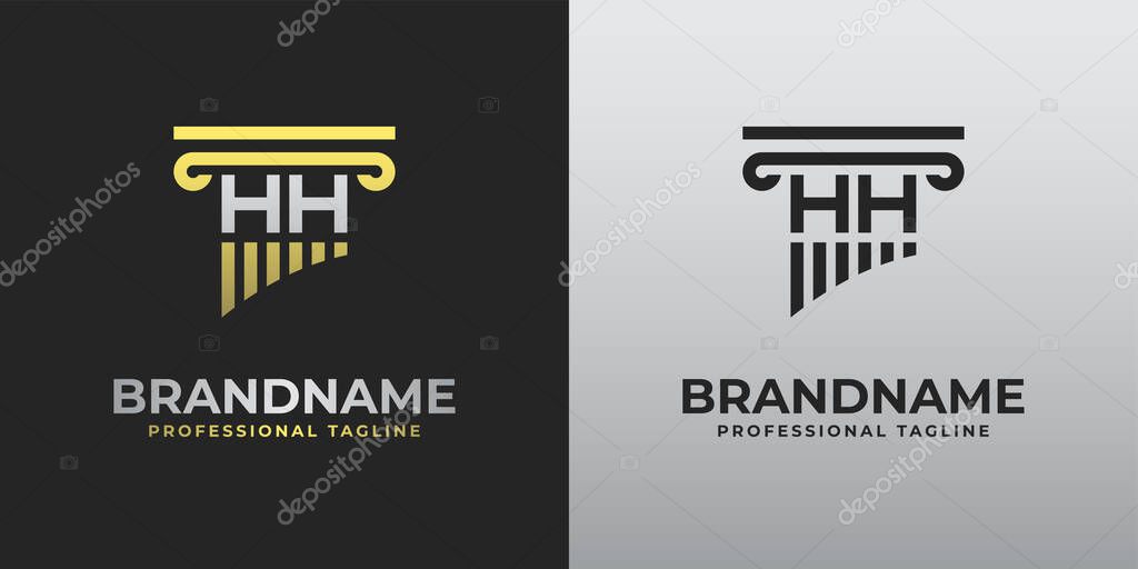 Letter H or HH Lawyer Logo, suitable for any business related to lawyer with H or HH initials.