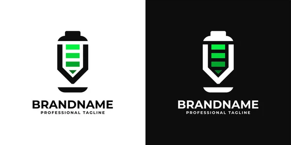 V harfi pil logosu. V ile başlayan pil ile ilgili her iş için uygundur..