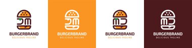 JM ve MJ Burger Logosu, JM veya MJ harfleriyle burger ile ilgili her iş için uygundur..