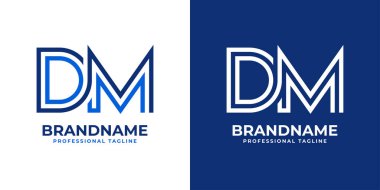 Harf DM Line Monogram Logosu, DM veya MD harfleriyle başlayan her iş için uygundur..