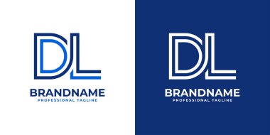 Harf DL Satır Monogram Logosu, DL veya LD baş harfleri ile herhangi bir iş için uygun.