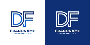 Harf DF Line Monogram Logosu, DF veya FD harfleriyle başlayan her iş için uygundur..