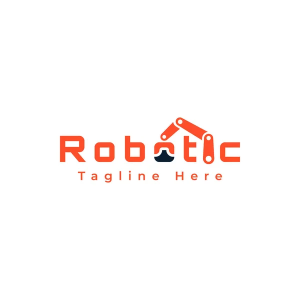 Logotipo Robótico Uma Marca Palavras Criada Partir Uma Tipografia Estilizada — Vetor de Stock