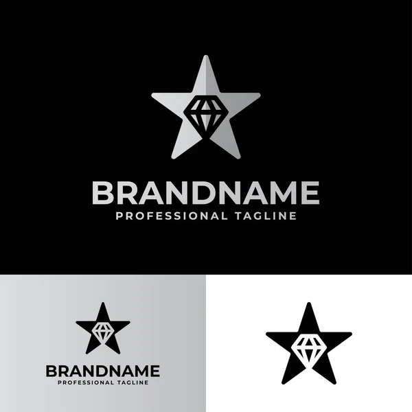 Logo Diamond Star Moderno Adecuado Para Cualquier Negocio Relacionado Con — Archivo Imágenes Vectoriales