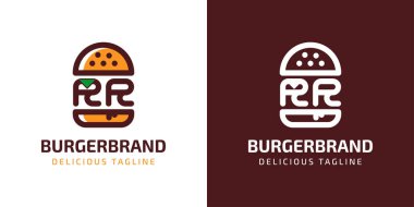 Harf RR Burger Logosu, burgerle ilgili her iş için uygundur..