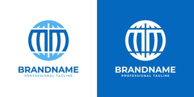 MM Globe Logosu, çift M veya MM harfli her iş için uygundur..