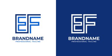 EF Satır Monogram Logosu, EF veya FE harfleriyle başlayan her iş için uygundur.