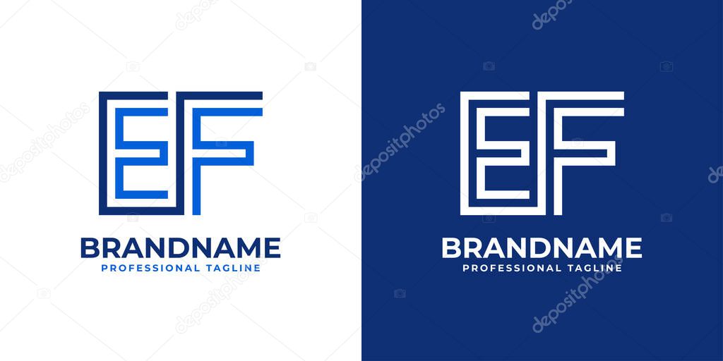 Letter EF Line Monogram Logo, suitable for any business with EF or FE initials.