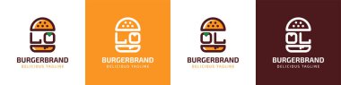 LO ve OL Burger Logosu, LO veya OL harfleriyle başlayan hamburgerler için uygun..