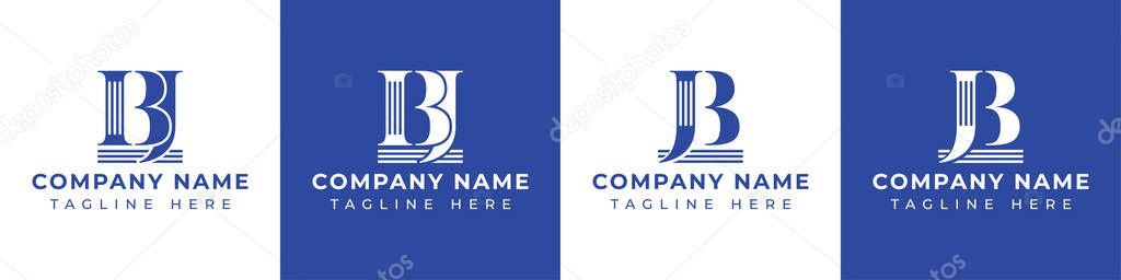 Letter BJ and JB Pillar logo, suitable for any business with JB or BJ related to Pillar.