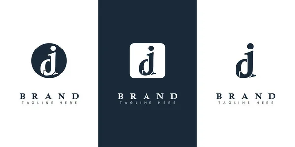 现代简朴的Dj字母标识 适用于任何有Dj或Jd首字母缩写的业务 — 图库矢量图片