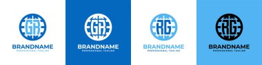GR ve RG Globe Logo Set harfleri, GR veya RG harfleriyle başlayan her iş için uygundur..