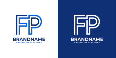 Letter FP Line Monogram Logo, suitable for any business with FP or PF initials. clipart