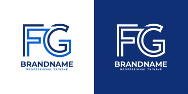 Harf FG Hattı Monogram Logosu, FG veya GF baş harfleri olan her iş için uygundur.