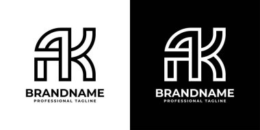 AK ya da KA Monogram Logosu, AK ya da KA harfleriyle başlayan her iş için uygun..