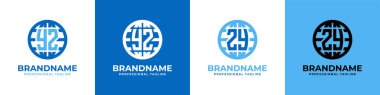 YZ ve ZY Globe Logo Seti, YZ veya ZY harfleriyle başlayan her iş için uygundur..