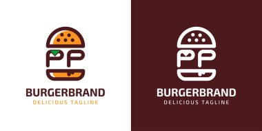 PP Burger Logosu, P ve PP harfleriyle başlayan hamburgerle ilgili her iş için uygundur..