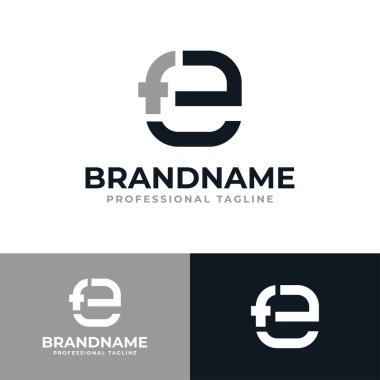 EF ya da FE Monogram Logosu, EF ya da FE harfleriyle başlayan her iş için uygundur
