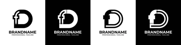 Logotipo Del Monograma Letra Conveniente Para Cualquier Negocio Con Las — Archivo Imágenes Vectoriales