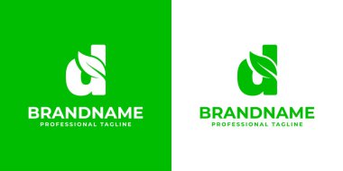 D harfi Yaprak Logosu, yaprak, doğa, bitki, ekoloji veya D harfli çevre ile ilişkili işler için uygundur..