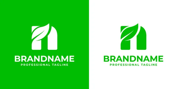 Buchstabe Leaf Logo Geeignet Für Unternehmen Zusammenhang Mit Blatt Natur — Stockvektor