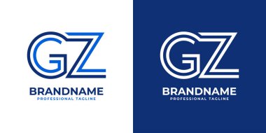 GZ Satır Monogram Logosu, GZ veya ZG baş harfleri ile iş yapmak için uygun.