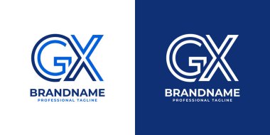 Harf GX Line Monogram Logosu, GX veya XG baş harfleri ile iş için uygun.