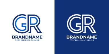 GR Hattı Monogram Logosu, GR veya RG baş harfleri ile iş yapmak için uygun.