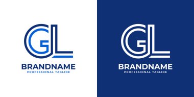 Harf GL Line Monogram Logosu, GL veya LG baş harfleri ile iş yapmak için uygun.