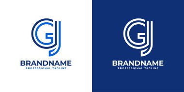 GJ Satır Monogram Logosu, GJ veya JG baş harfleri ile iş yapmak için uygun.