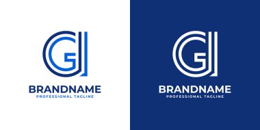 GI Line Monogram Logosu, GI veya IG baş harfleri ile iş yapmak için uygun.