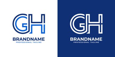 GH Hat Monogram Logosu, GH veya HG baş harfleri ile iş için uygun.
