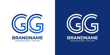 Harf GG Line Monogram Logosu, GG baş harfli her iş için uygundur.