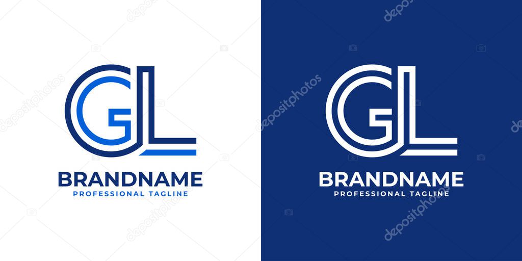 Letter GL Line Monogram Logo, suitable for business with GL or LG initials.