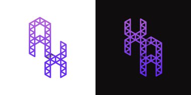 AX ve XA Çokgen Logo Kümesi, AX ve XA harfleriyle çokgen ile ilişkili işler için uygundur.