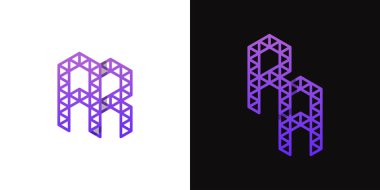 AR ve RA Polygon Logo Kümesi, AR ve RA harfleri ile çokgen ilişkili iş için uygun.