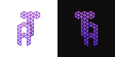 AT ve TA Polygon Logo Kümesi, AT ve TA baş harfleri ile çokgen ile ilgili işler için uygundur.