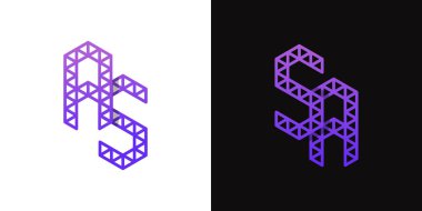AS ve SA Polygon Logo Kümesi, AS ve SA baş harfleriyle çokgen ile ilişkili işler için uygundur.