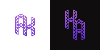 AK ve KA Polygon Logo Kümesi, AK ve KA harfleriyle çokgen ile ilişkili işler için uygun.