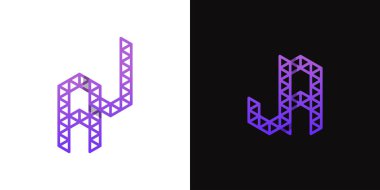AJ ve JA Polygon Logo Kümesi, AJ ve JA baş harfleriyle çokgen ile ilişkili işler için uygundur.