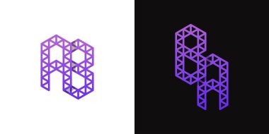 AB ve BA Polygon Logo Seti, AB ve BA harfleriyle çokgen ilişkili işler için uygun harfler.