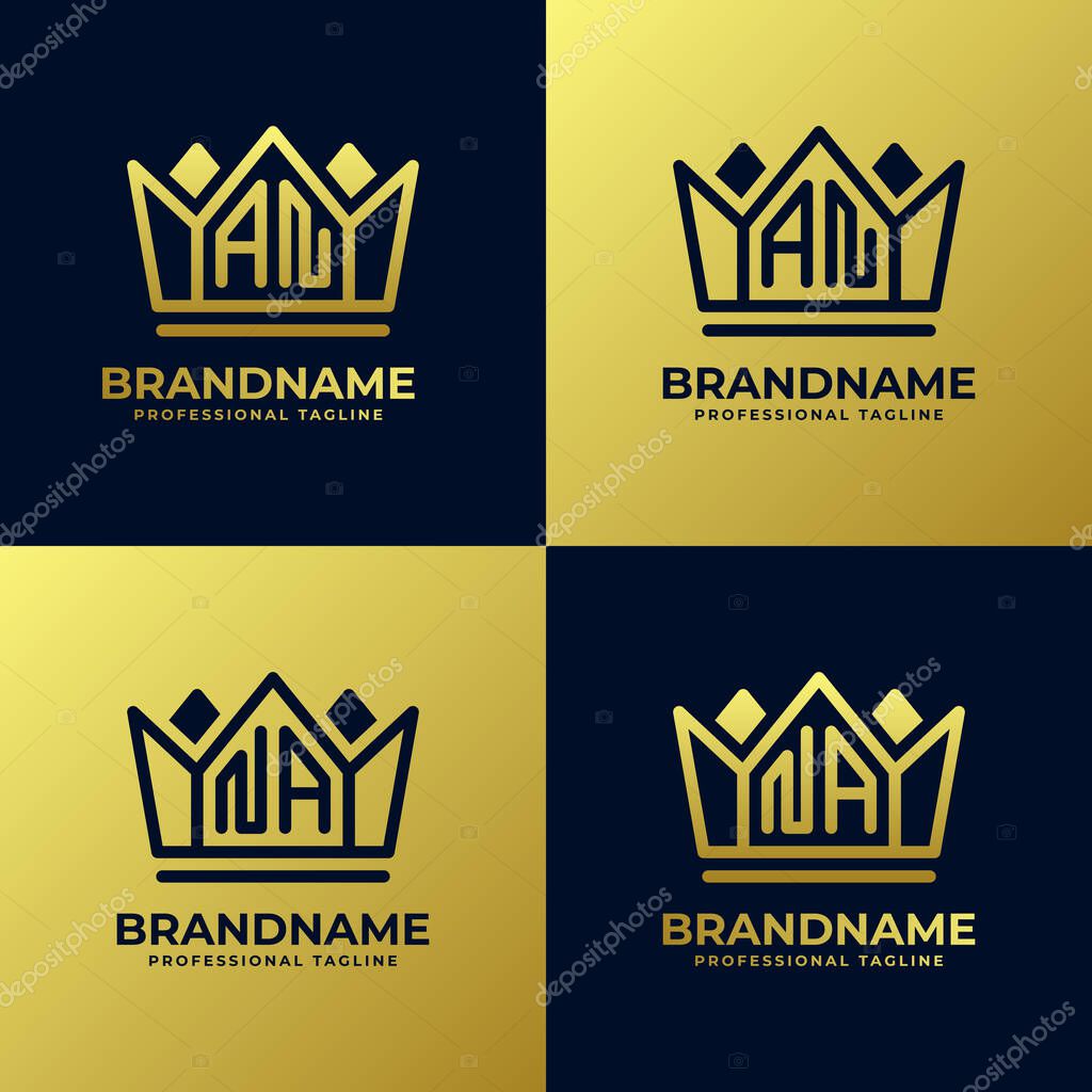 Letter AN and NA Home King Logo Set, suitable for business with AN or NA initials.